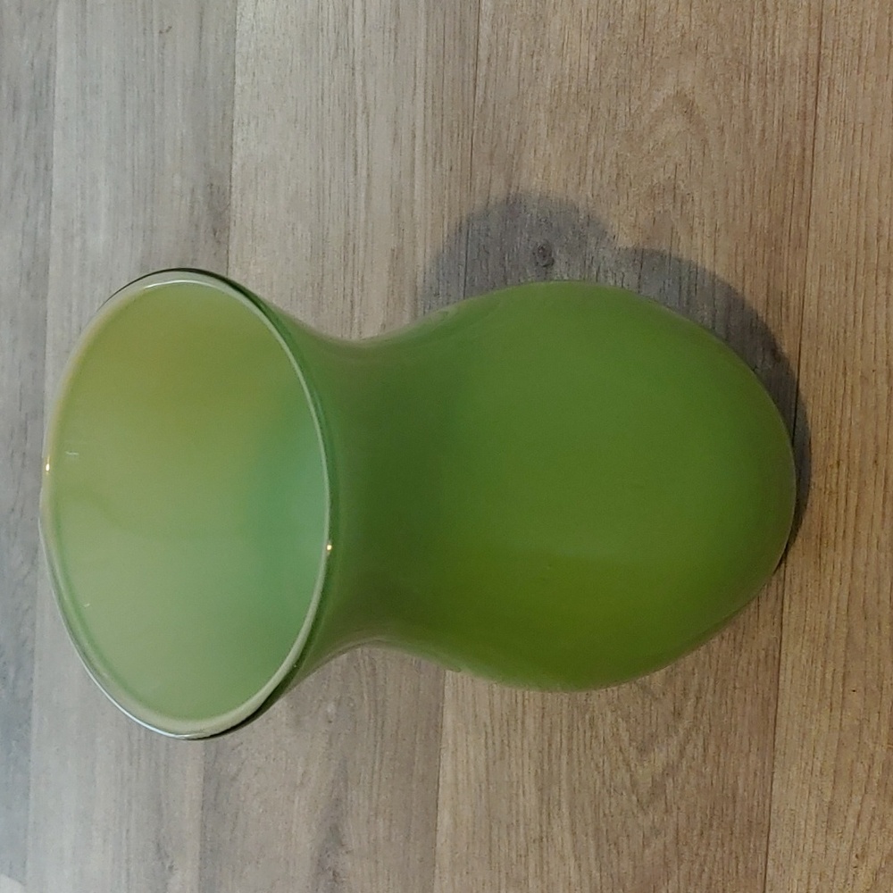 Lime Green Hourglass Vase 7.5" high